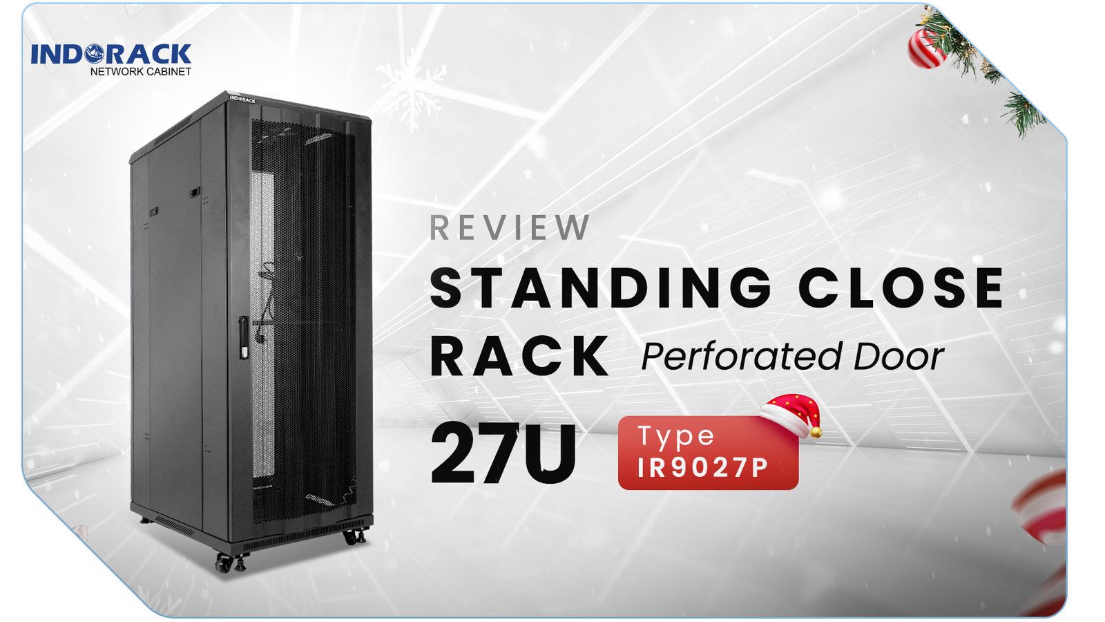 Standing close rack Perforated Door 27U type IR9027P